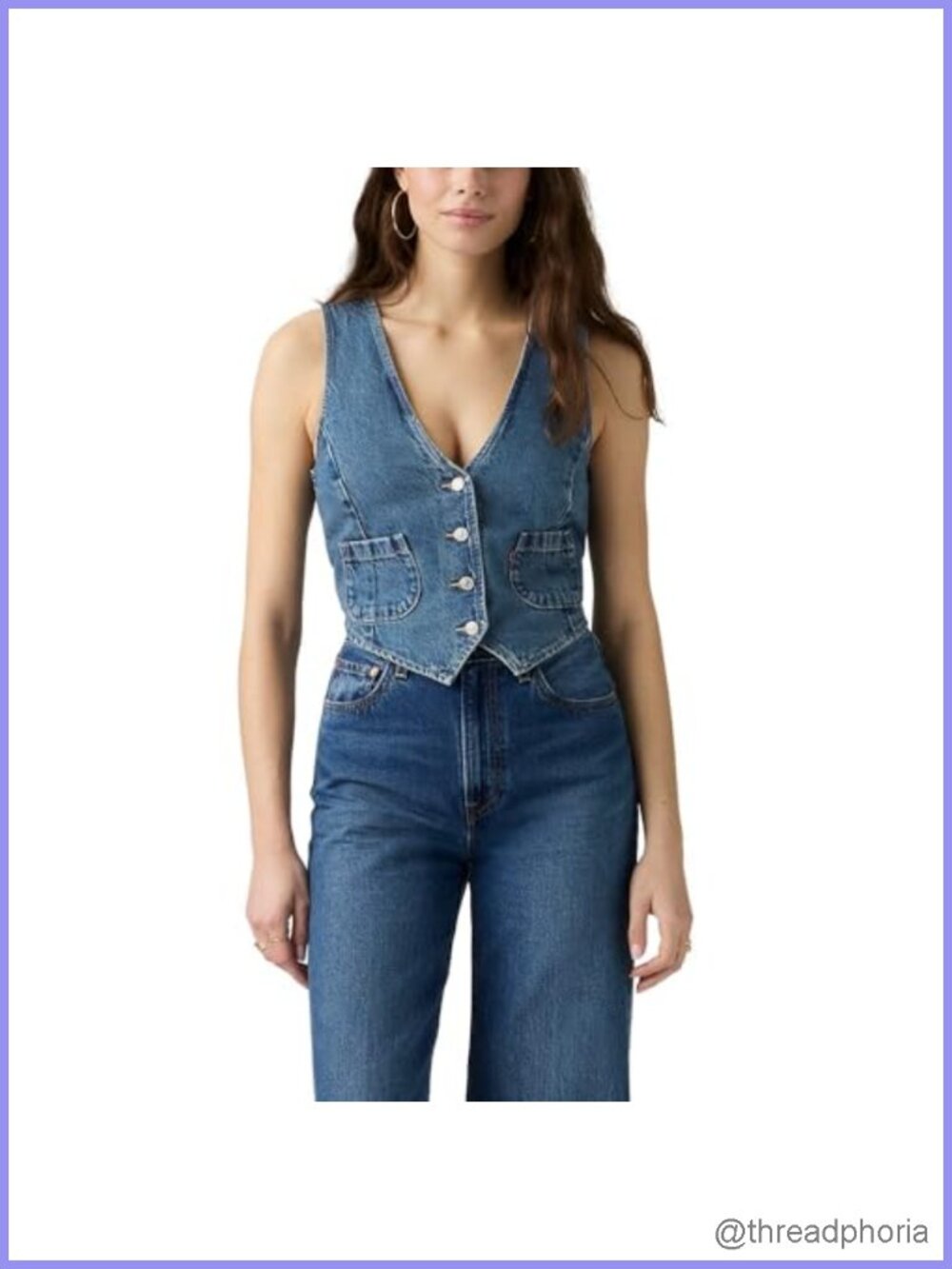 Women's Tailored Denim Vest 100% Cotton Sleeveless